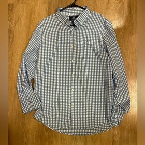 Vineyard Vines Slim Fit Whale Shirt Large Blue Gingham EUC